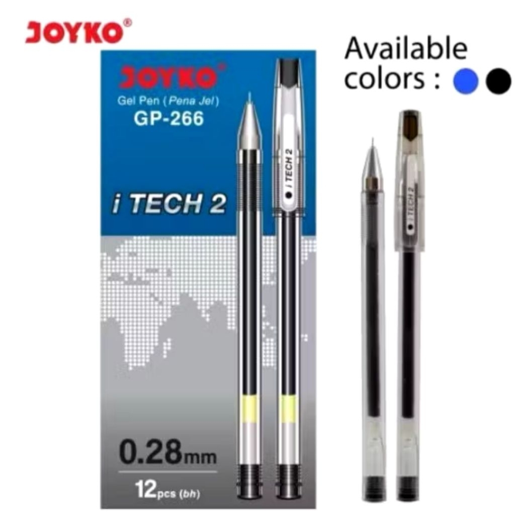 

(12pc) Bolpoin Joyko Gp-266 Hitam/Mata Pena 0.28