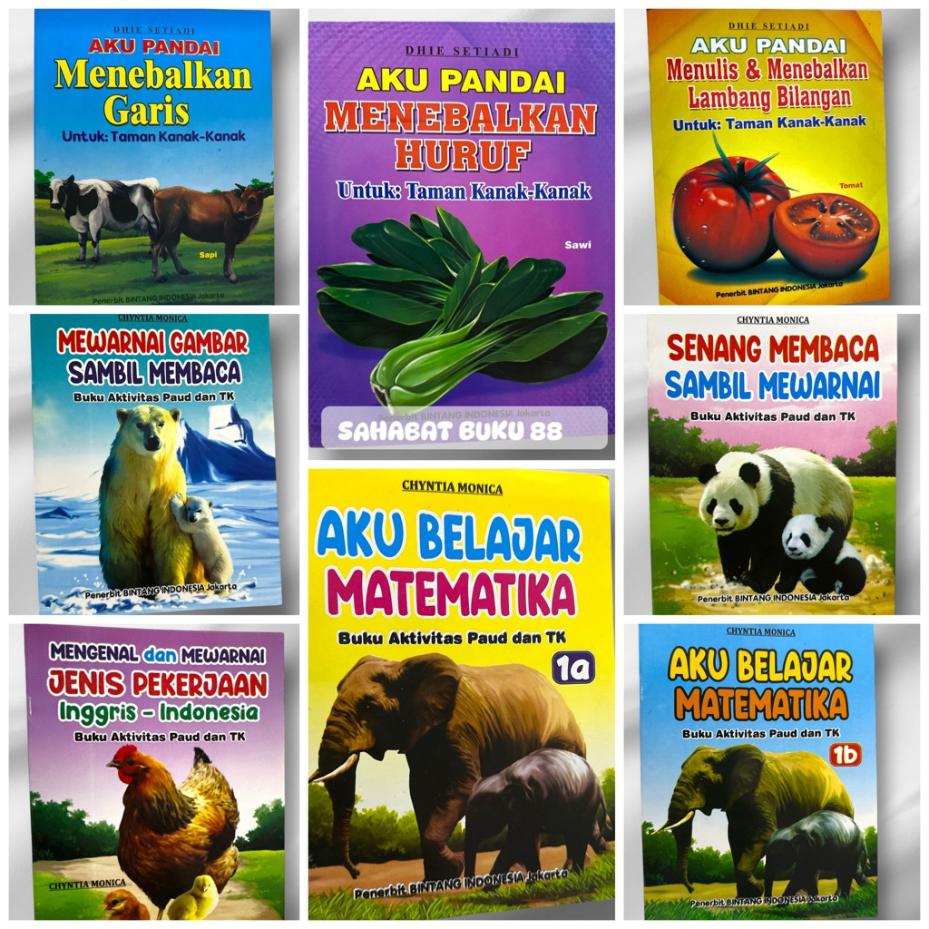 Buku Belajar Anak TK & PAUD / Membaca Menulis Menggambar Dan Berhitung