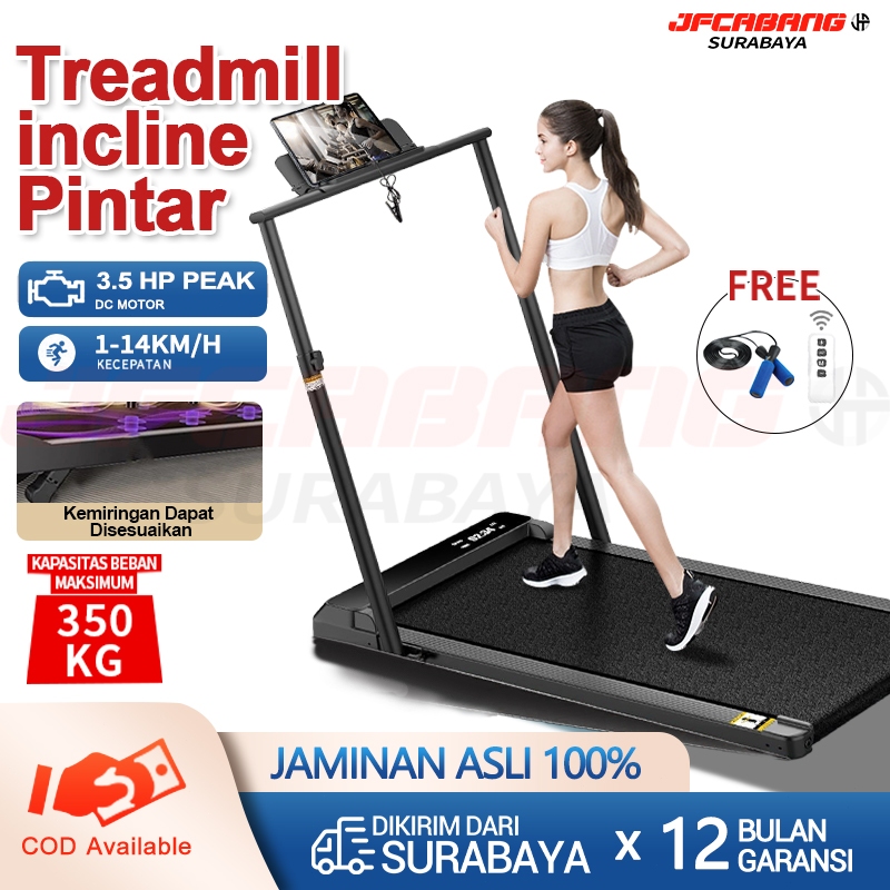 `Ready Stock  Treadmill dengan Kemiringan/alat treadmill/treadmill elektrik low watt/Treadmill