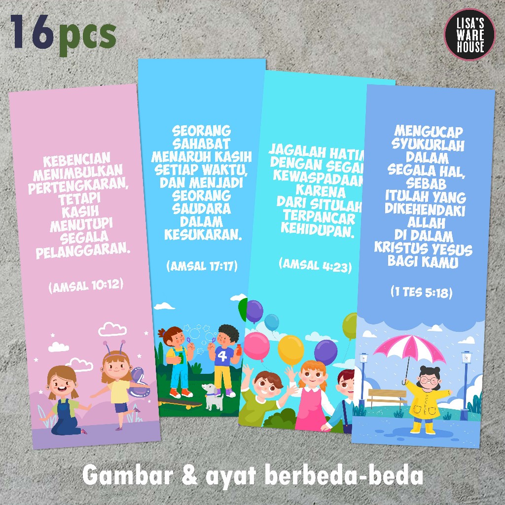 

16 Pcs Pembatas Alkitab Anak Volume 02
