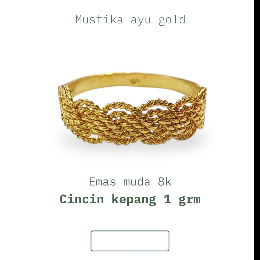 Cincin Kepang Emas Muda 6k/kadar 300