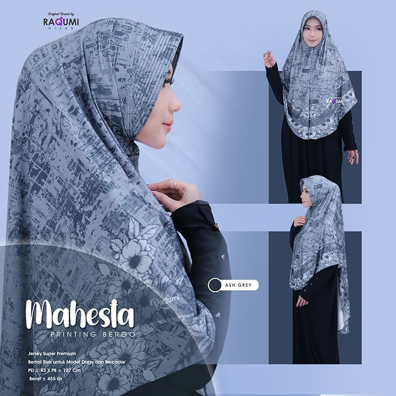RAQUMI HIJAB - MAHESTA BERGO PRINTING//HIJAB BERGO JUMBO//HIJAB INSTAN//HIJAB BERGO JERSEY//HIJAB BE
