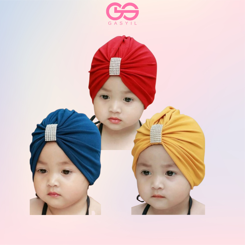 GASYIL Turban Bayi Perempuan / Ciput anak perempuan / Turban Diamond / Turban bayi perempuan