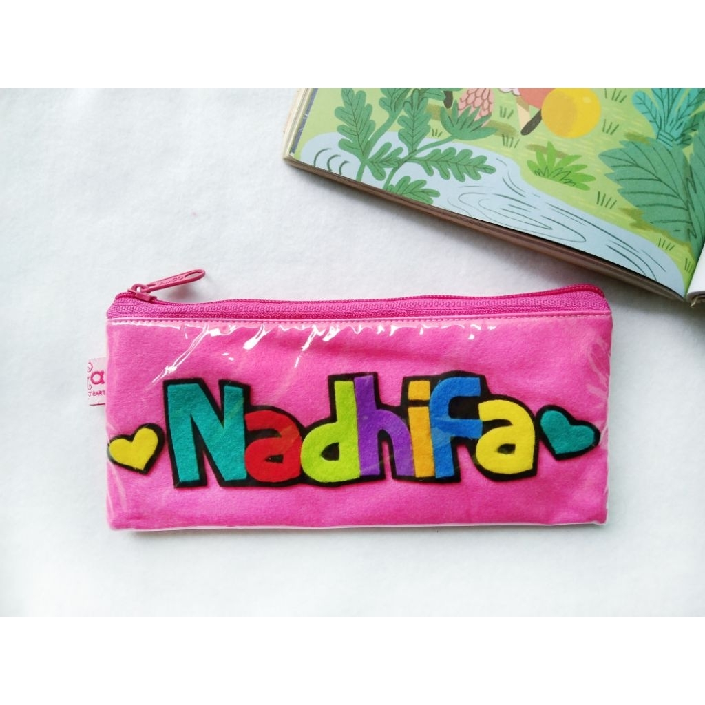 

Pouch tempat pensil nama custom desain waterproof termurah