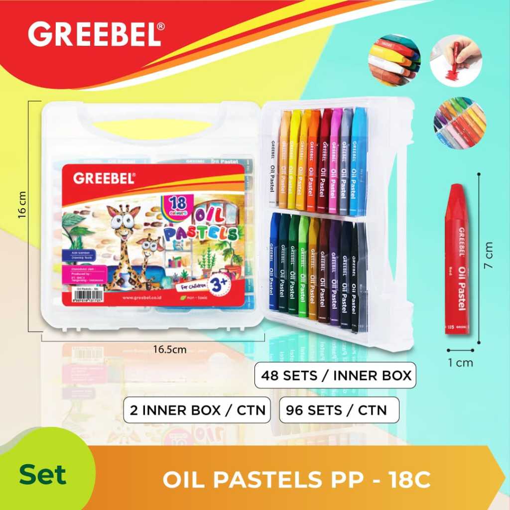 

OIL PASTEL 18 WARNA PP GREEBEL