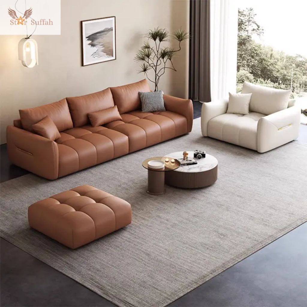Sofa minimalis retro sofa empuk premium Kursi sofa leather