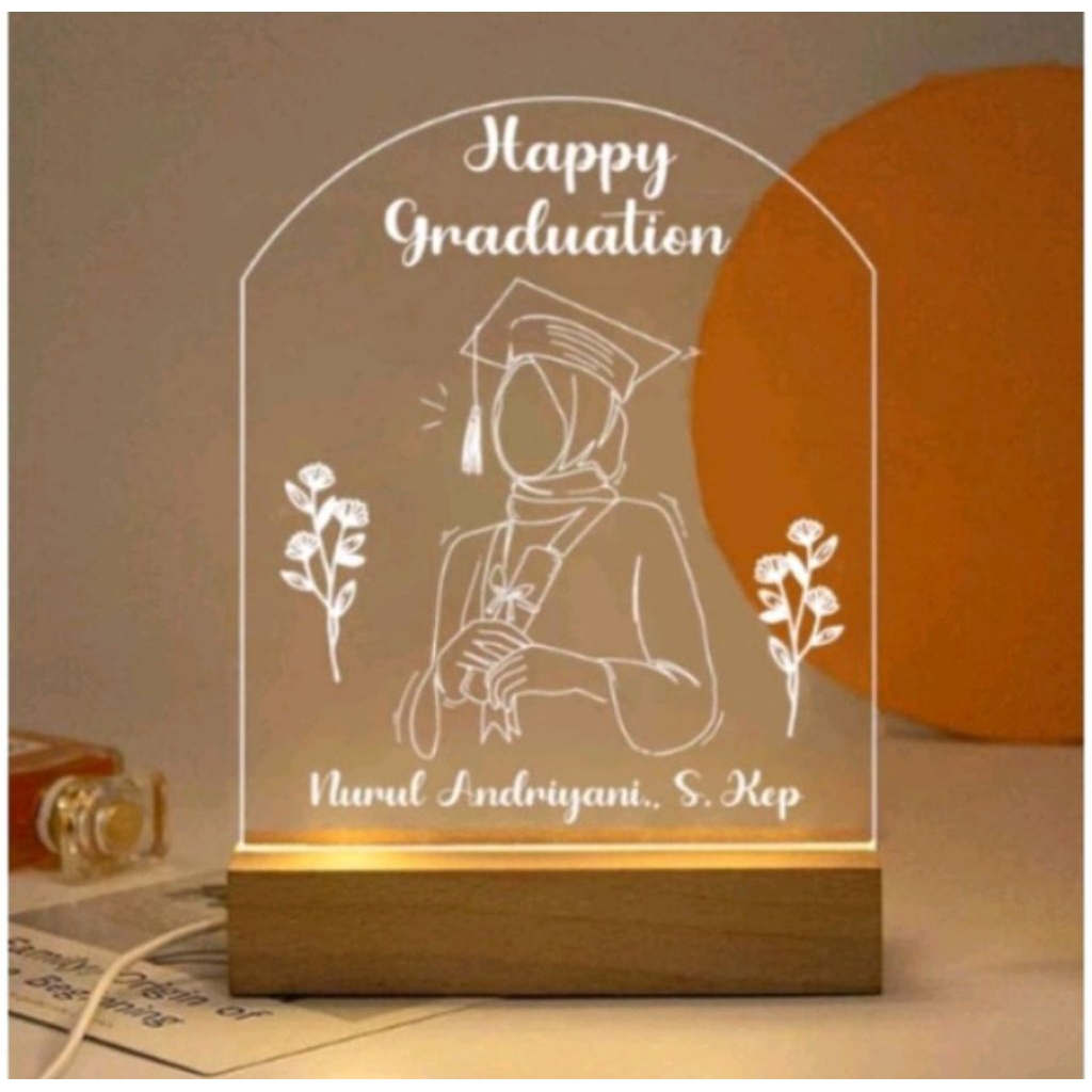 Lampu tidur akrilik/Acrylic led custom gift custom led/kado