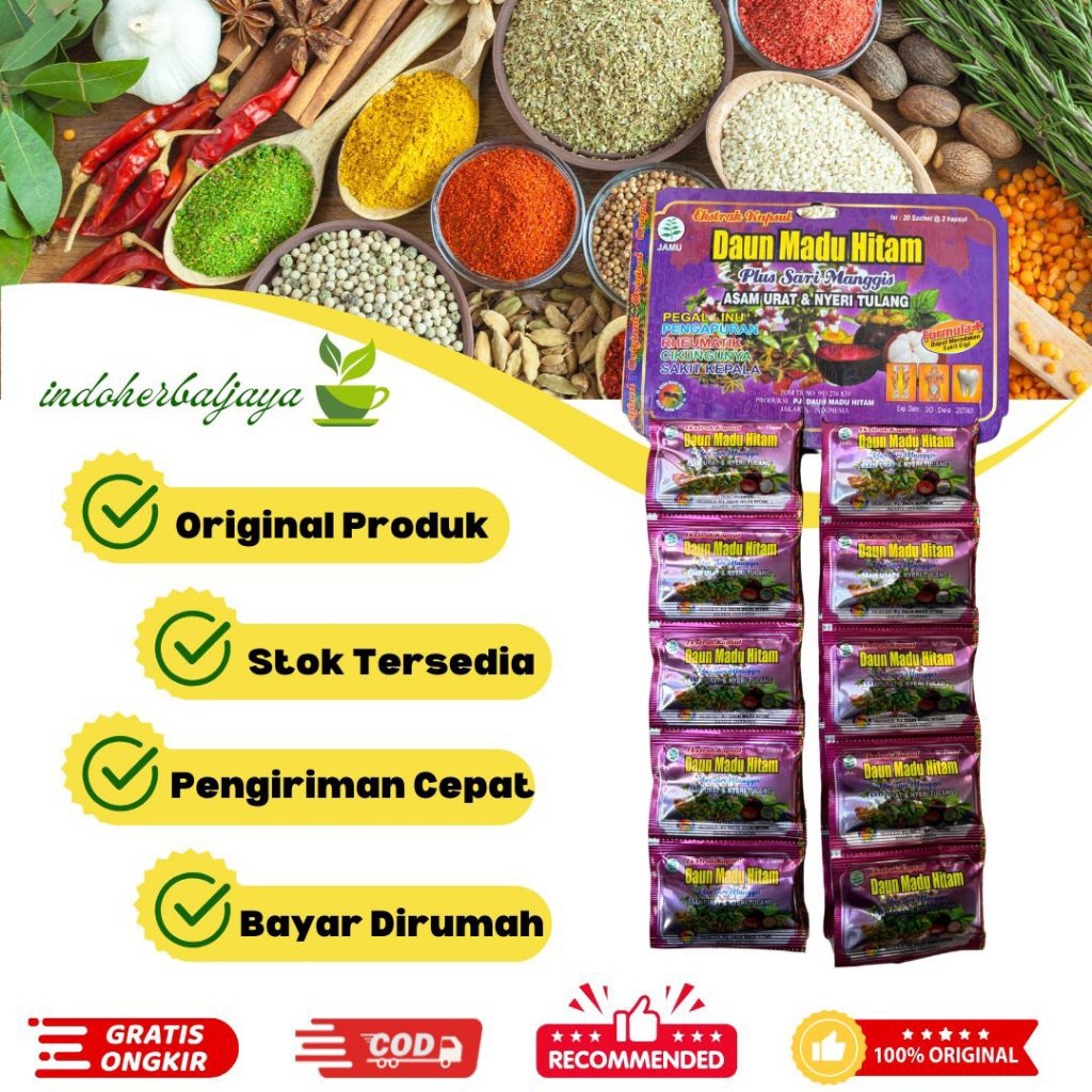 

Daun Madu Hitam Nyeri Tulang Asam Urat Asli