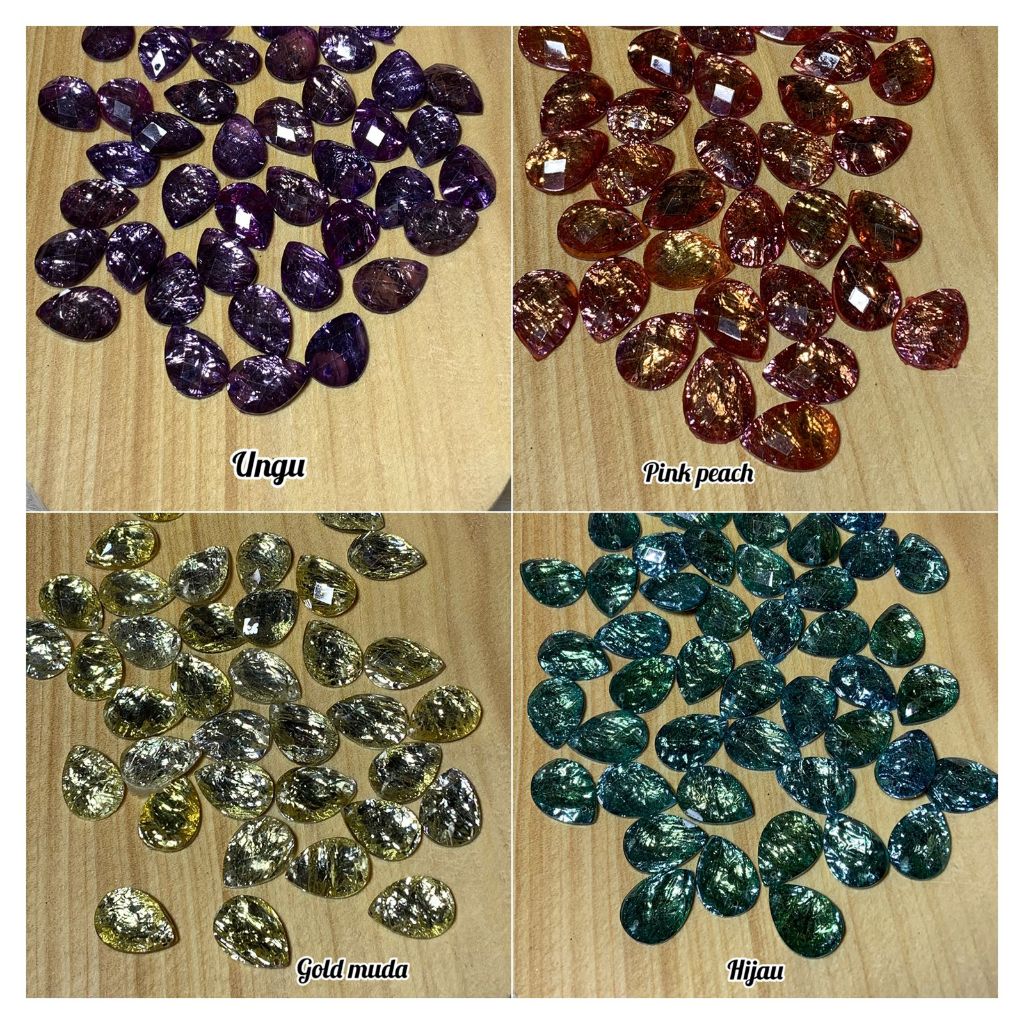 @100PCS PAYET DIAMOND TETES MARMER WARNA 13x18ML(DM73)