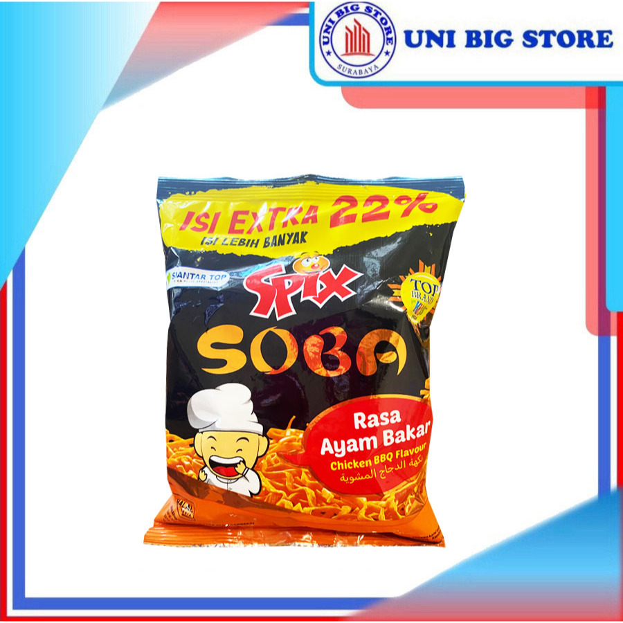 

Spix Mie Soba Premium Ayam Bakar 45 gr Snack Mi