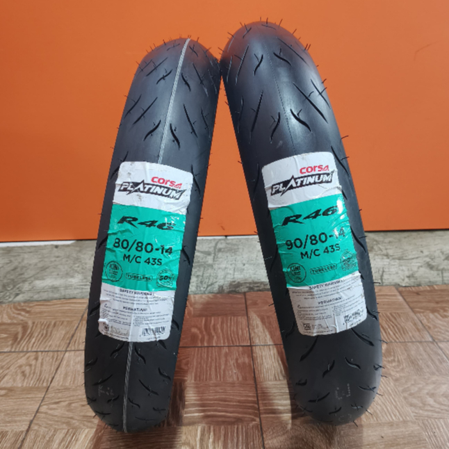 BAN SOFT COMPOUND MOTOR MATIC CORSA 80/80-14 & 90/80-14 R46 TUBELESS BEAT, VARIO,MIO