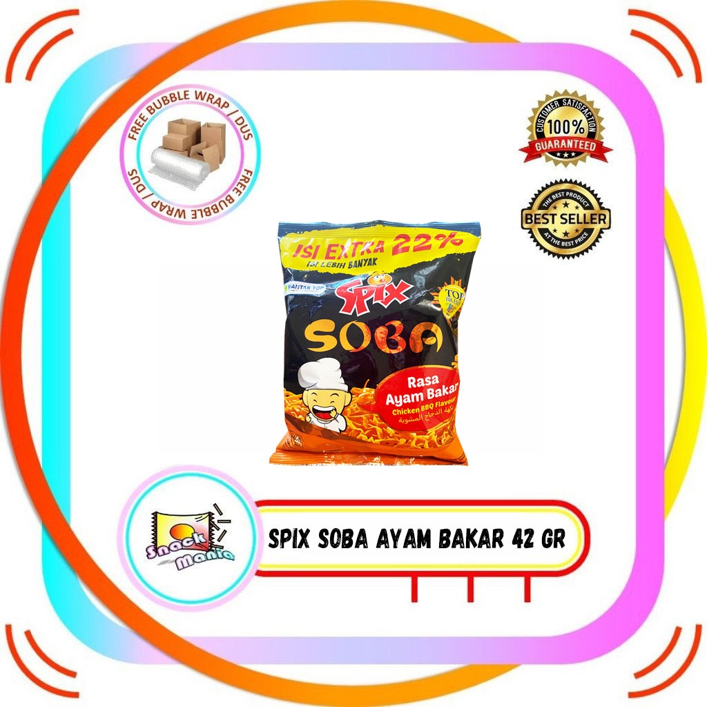 

Spix Mie Soba Premium Ayam Bakar 45 gr Snack Mi