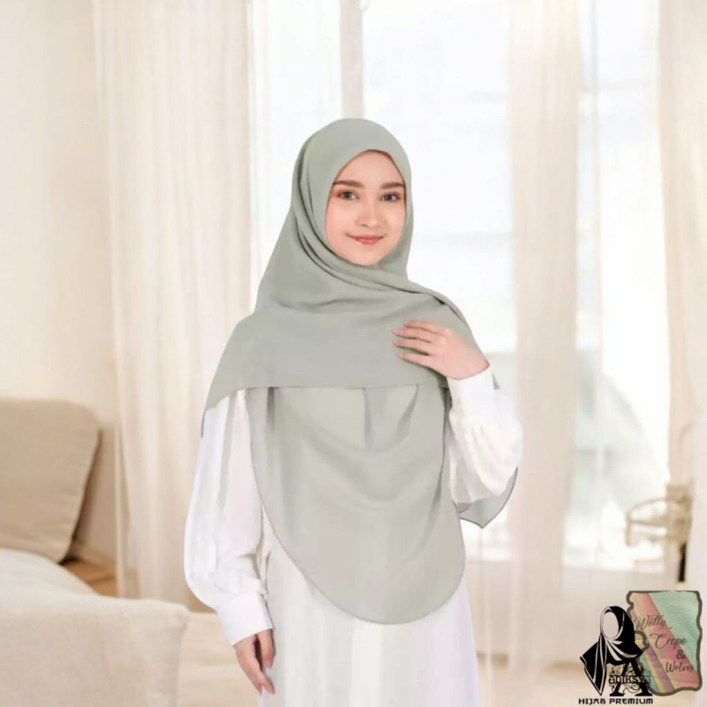 Mild Hijab- hijab Segi empat Oval Curve Syar'i 130x130  Ceruti Babydoll Premium | Jilbab syari Bawal