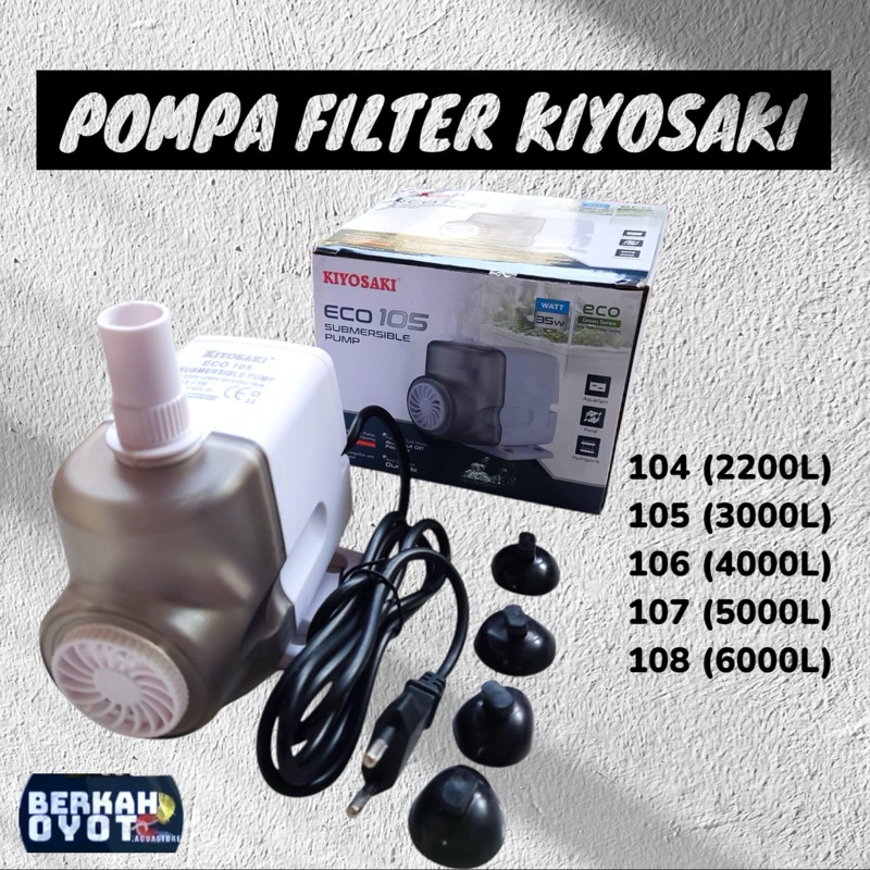 KIYOSAKI ECO MESIN POMPA FILTER AQUARIUM KOLAM & HIDROPONIK 2000 3000 4000 LITER