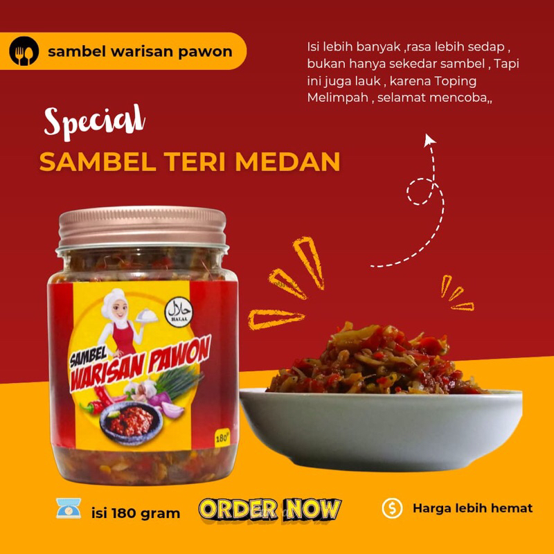 

Sambal Warisan Pawon-Sambal Teri medan 180 gram