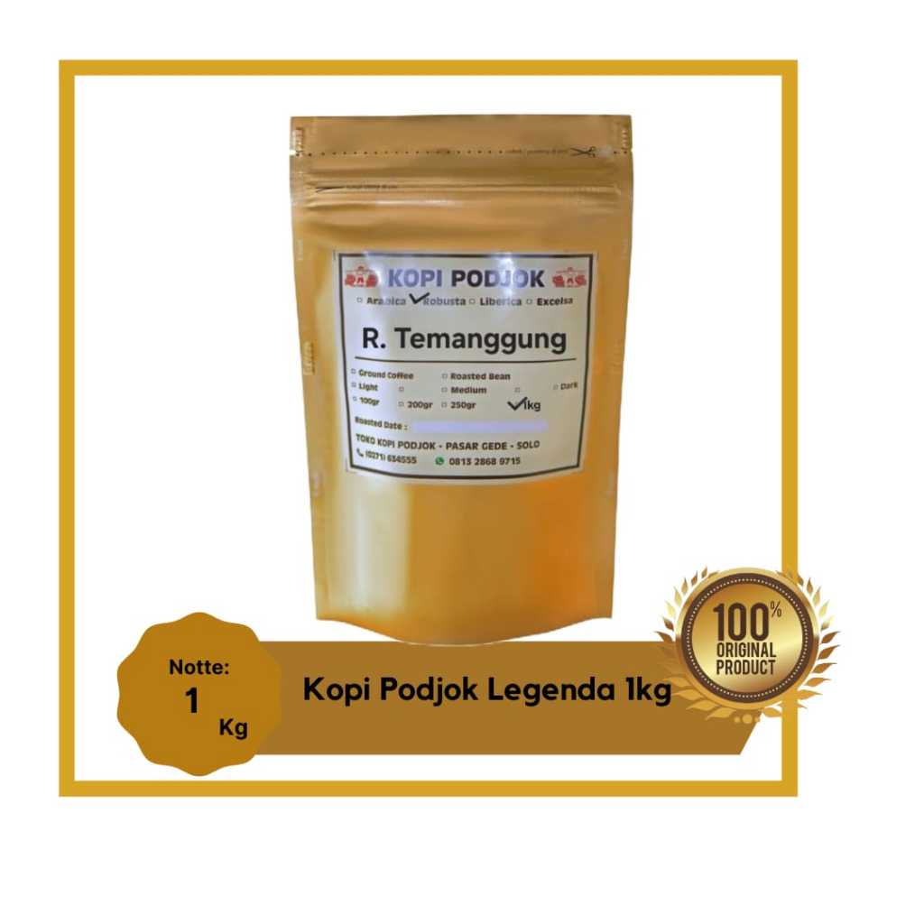 

Kopi Podjok Pasar Gede Legenda Robusta Temanggung 1kg