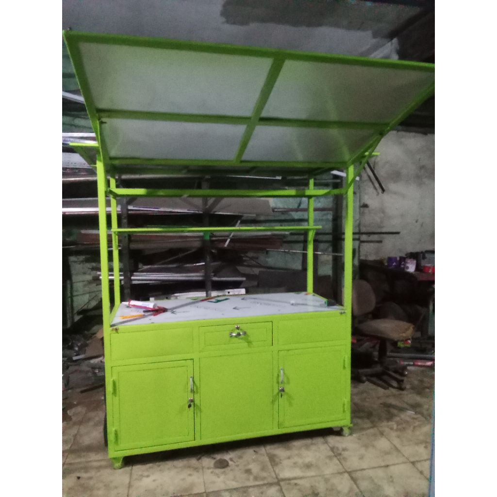 gerobak/etalase besi alumunium/steinless