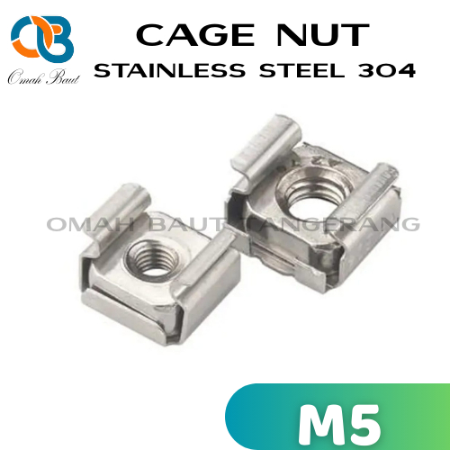 Cage Nut M5 Stainless Steel / Mur Kandang M5 / Mur Sangkar M5 Putih Stainless Steel 304