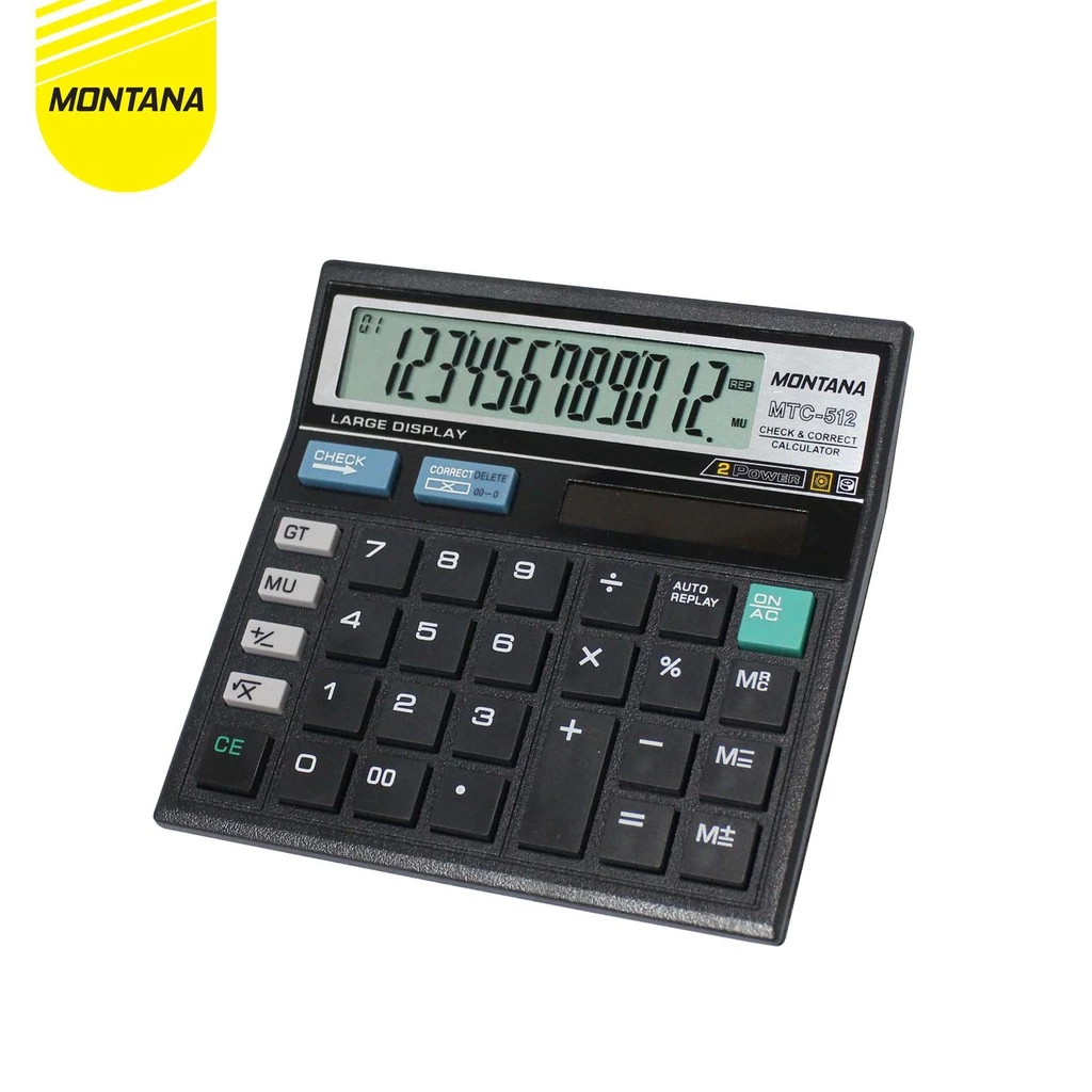 

Kalkulator Alat Hitung 12 Digit Calculator Montana Large Display 2 Power MTC-512