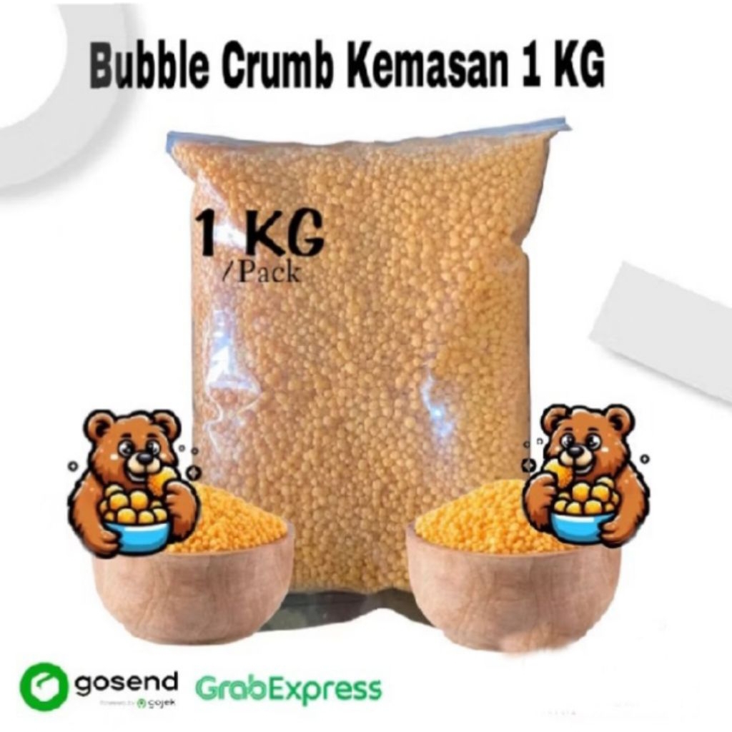 

Tepung Roti Bubble Crumb 1 KG / Tepung Bulat Crumble / Tepung Nugget +- 1000 Gram Repack Polos