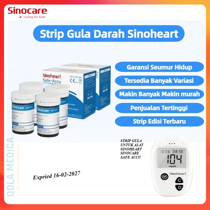 Sinoheart Strip Safe Accu Sinocare Strip Gula Darah Stik Gula Darah Sinoheart Cek gula darah