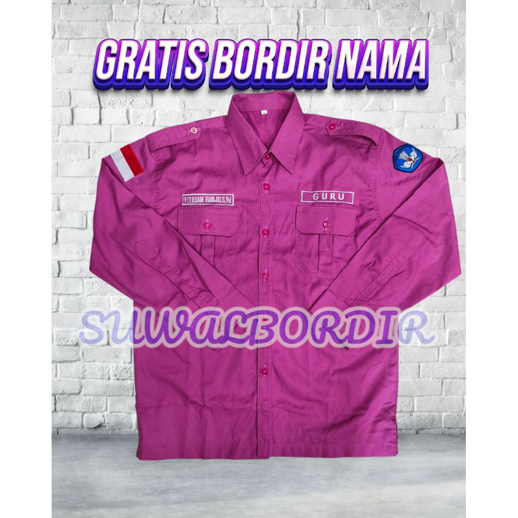 KEMEJA GURU LENGAN PANJANG TERBARU SERAGAM PDH GURU KEMEJA GURU