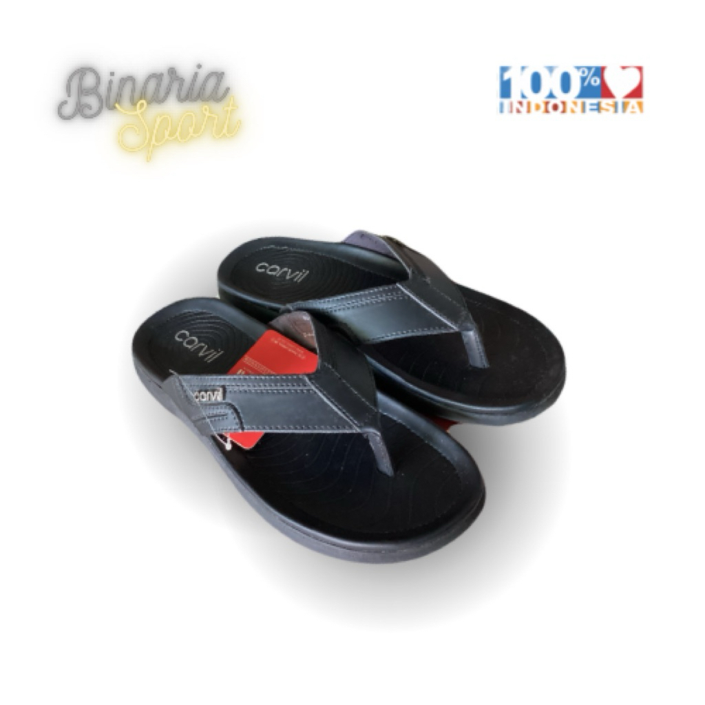 Sandal Pria Casual Carvil Marcus 01 Warna Hitam Original