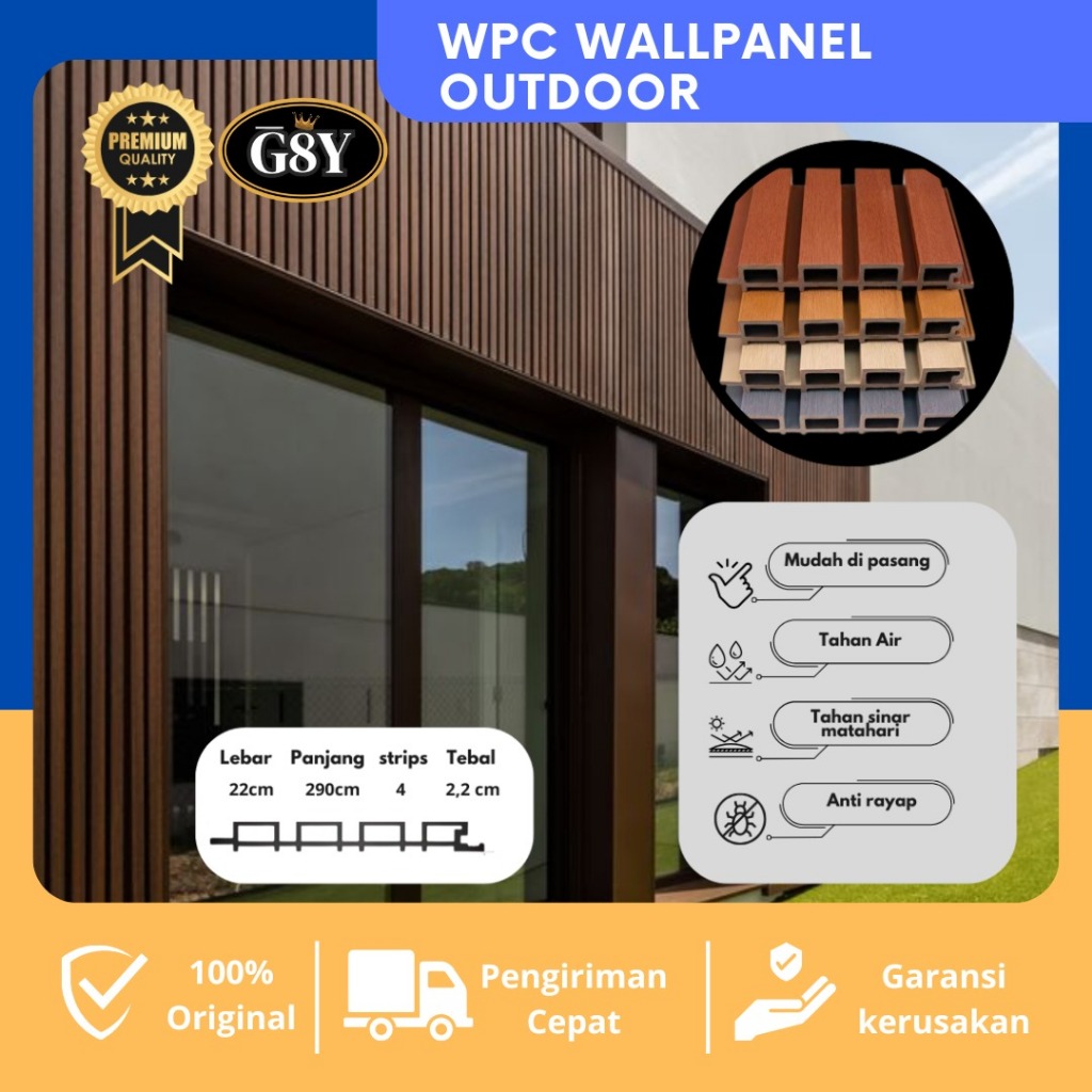 Nadirassstore - WPC Outdoor Wood Panel Kisi Kisi WallPanel Outdoor Dinding /Pagar /Wall Panel