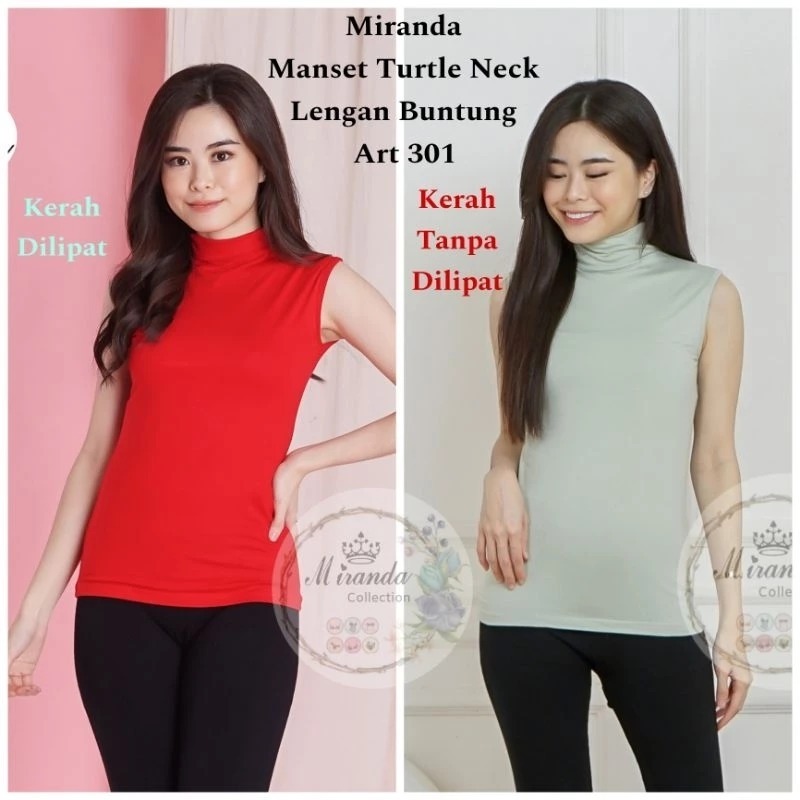 MIRANDA Manset / Manset Miranda Turtle Neck / Tank Top Turtle Neck Lengan Buntung - Miranda 301