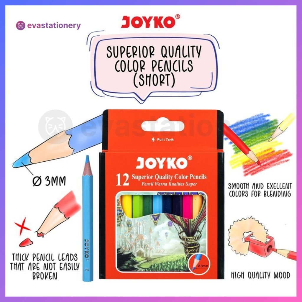 

Pensil Warna Joyko CP-102 12 Warna Color Pencils