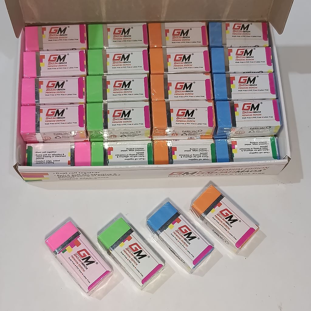 

penghapus gm kecil warna warni satu pak