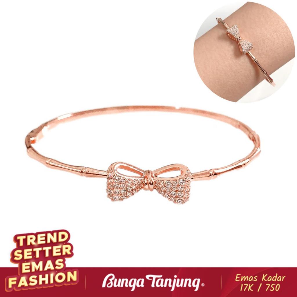 GELANG BANGLE BAMBU PITA - EMAS 17K - BUNGA TANJUNG GOLD