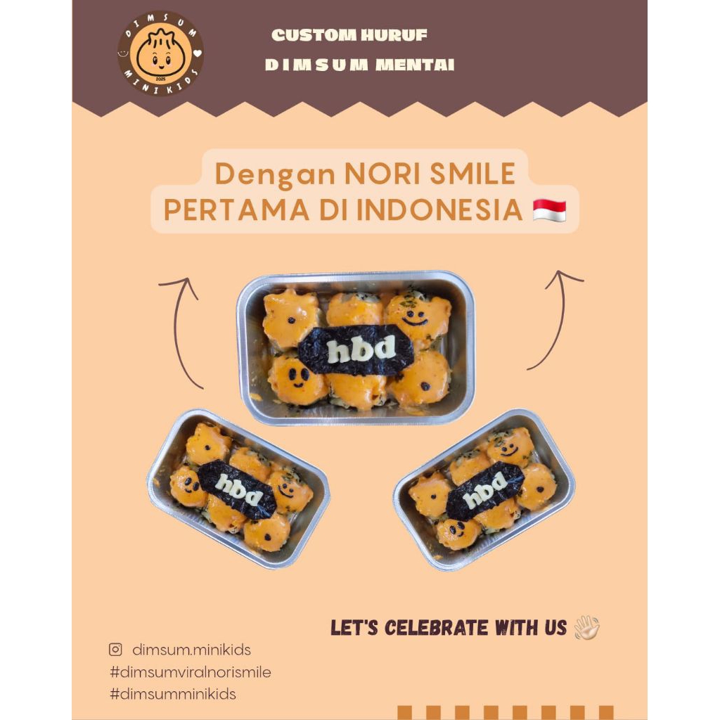 

Dimsum Mentai NORI SMILE 6pcs (COSTUM HURUF) HBD dll by Dimsum Mini Kids