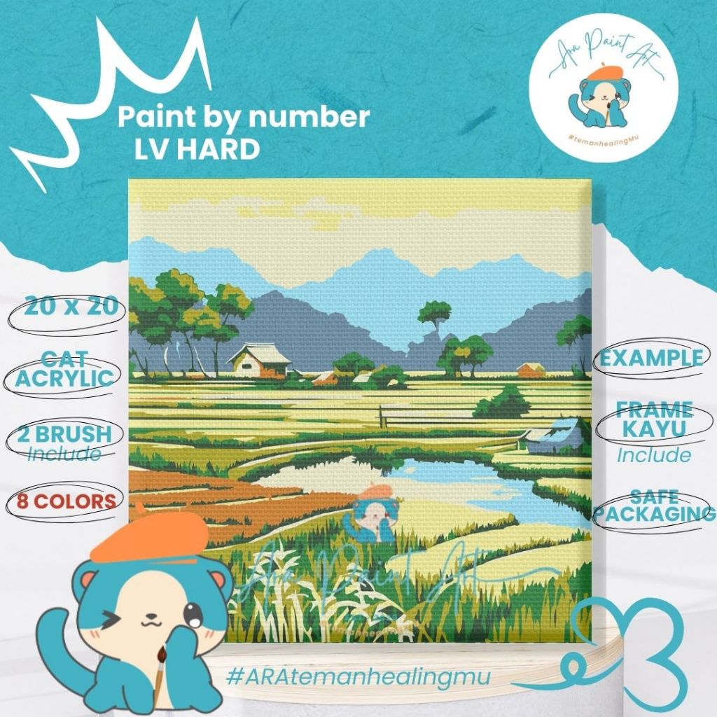 

Ara Paint Art RICE FIELD VIEW SERIES Paint by numbers kit I Painting I Painting by number I Kado Wisuda I Kado unik I Kanvas Lukis | lukisan sawah