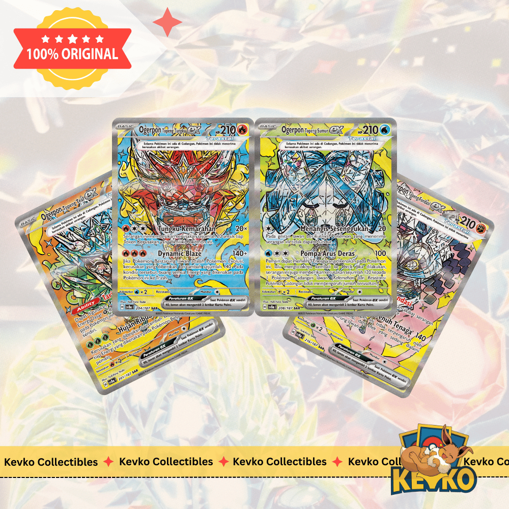 Ogerpon Topeng Teal 201/187 / Tungku 204/187 / Sumur 208/187 / Fondasi 216/187 EX SAR - Festival Ter