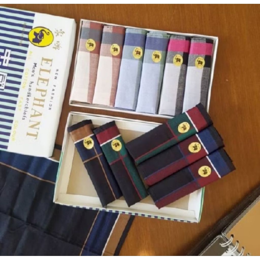 (6 pcs) Sapu Tangan Pria sapu tangan gajah ELEPHANT