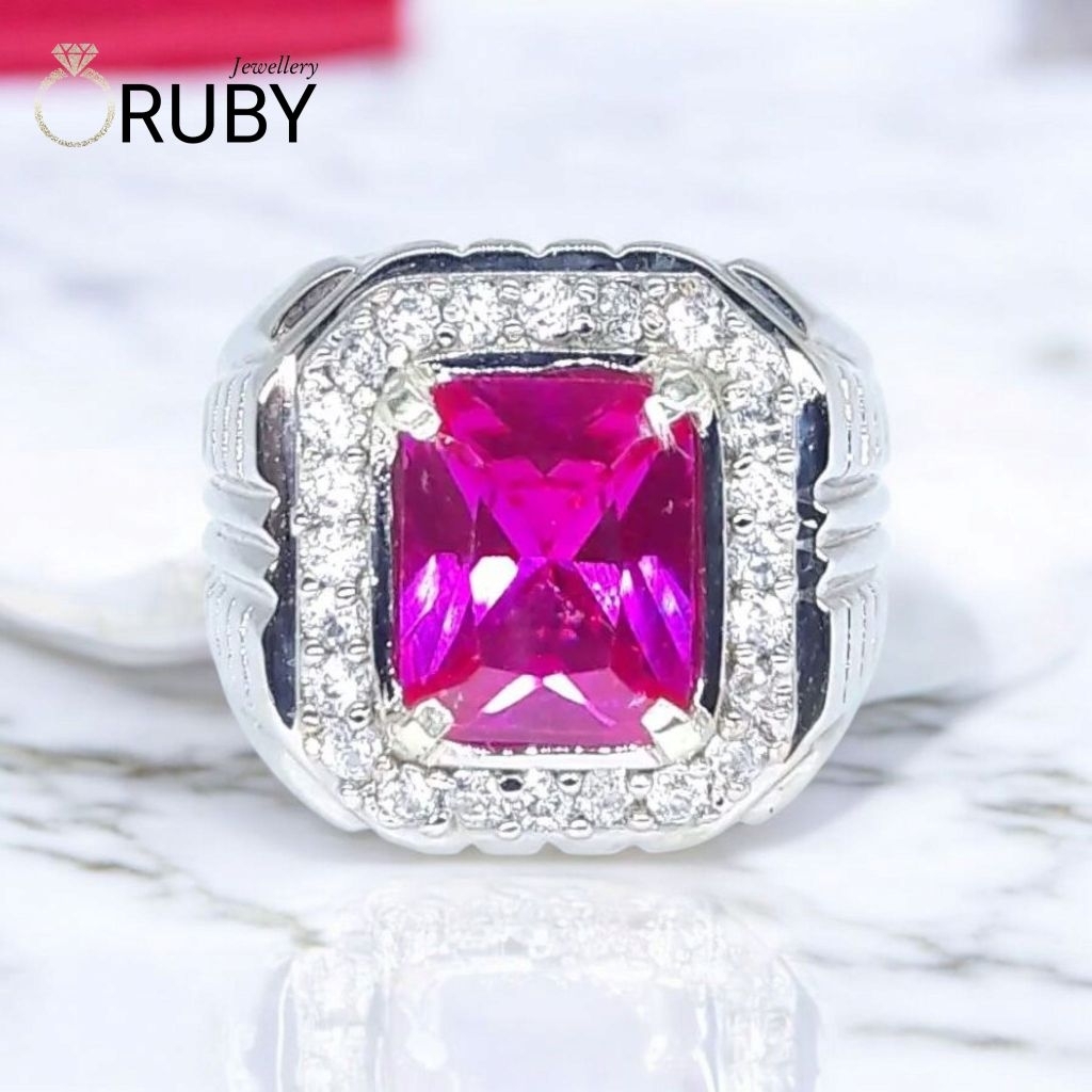 Cincin Pria Kerren Batu Rose Siam