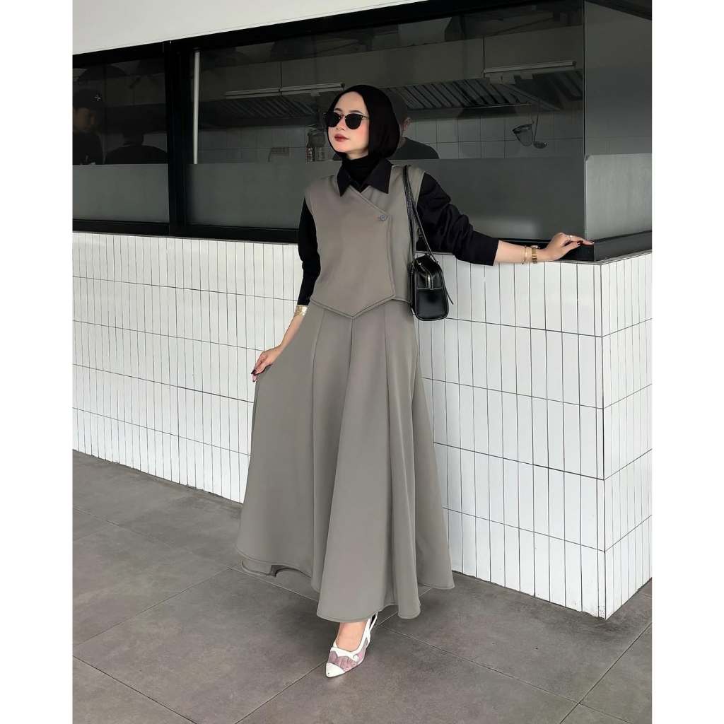 Naomi Vest Set - Blazer Wanita - Outer Set - Setelan Rok Wanita - One Set - Setelan Rok Kekinian