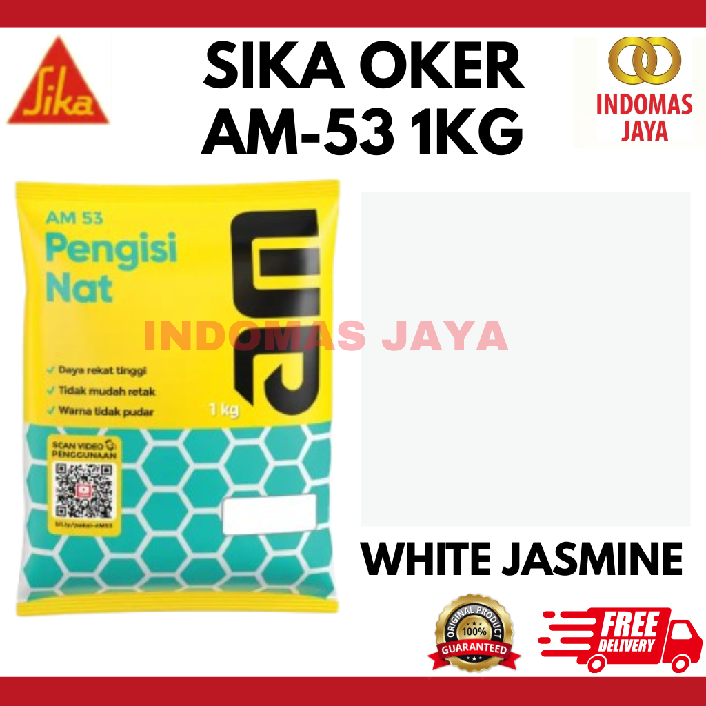 Sika Oker Nat Keramik AM 53 Pengisi Nat Tile Grout Semen White Jasmine 1Kg