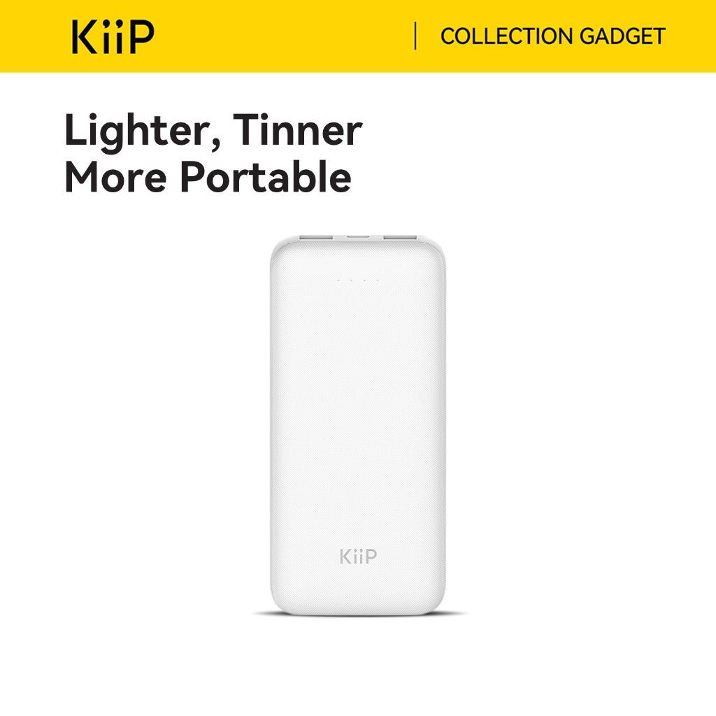 KiiP E33 Power Bank Slim 10000mAh Dual Input Type-C Micro USB Port