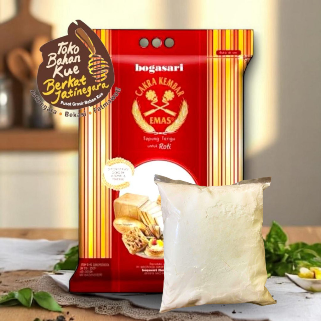 

TEPUNG CAKRA KEMBAR EMAS ROTI / CAKRA KEMBAR EMAS PAO REPACK 1 KG