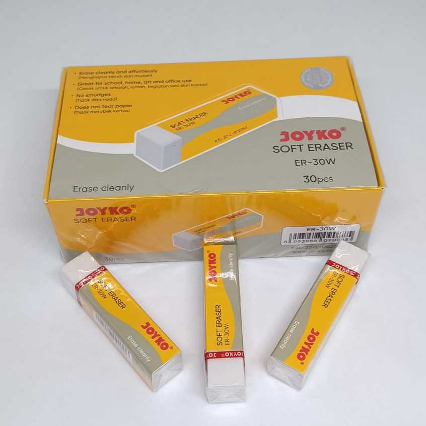 

Penghapus hapusan pensil panjang putih Joyko soft eraser ER-30W / Perlengkapan menulis / ATK