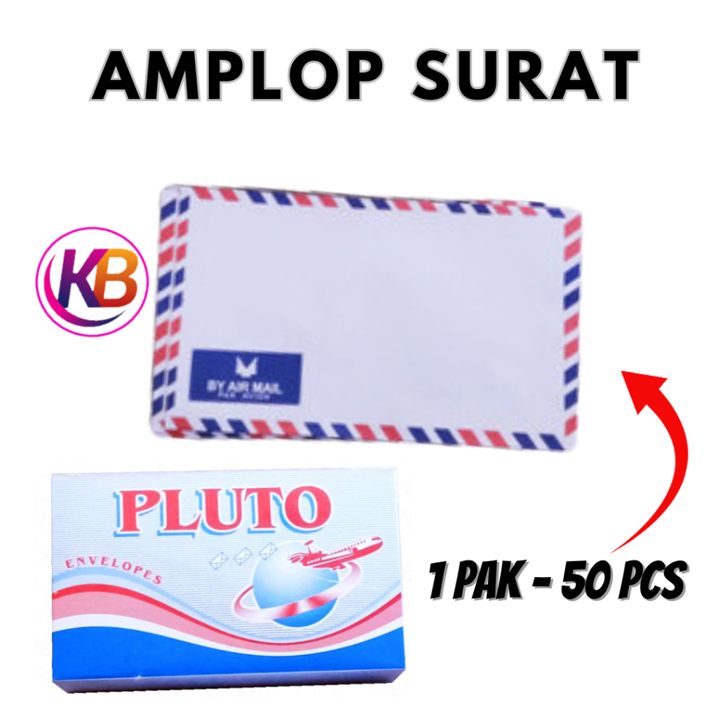 

1pak=50lembar Amplop Airmail Amplop Kecil Tanpa Perekat Pluto