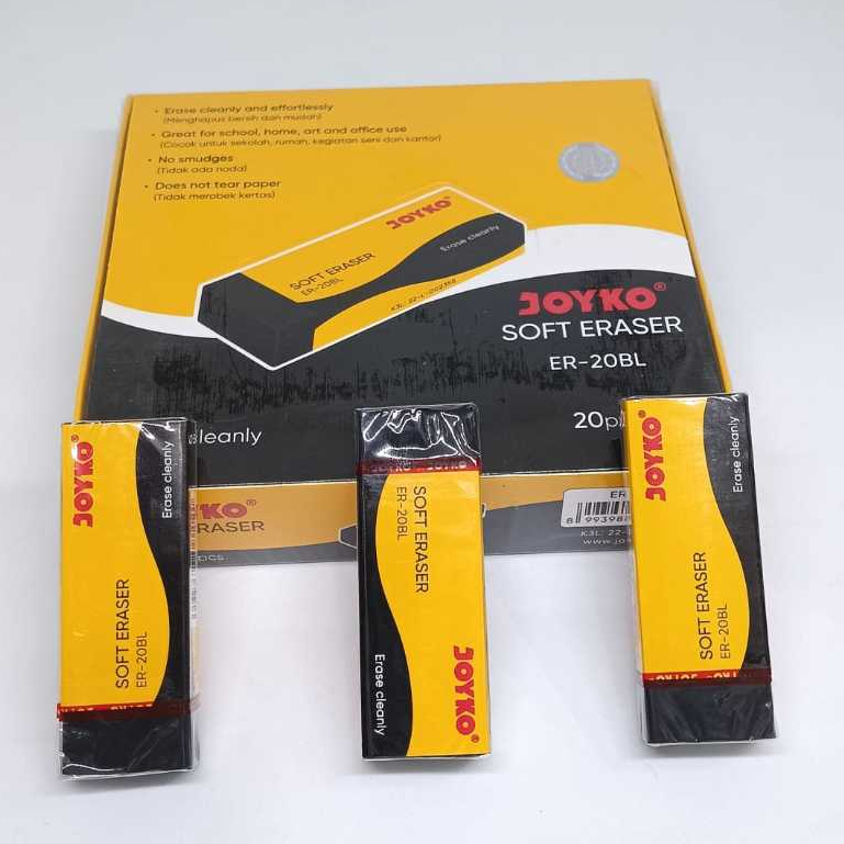 

Penghapus hapusan pensil warna hitam besar Joyko Soft Eraser ER-20BL / Perlengkapan menulis / ATK