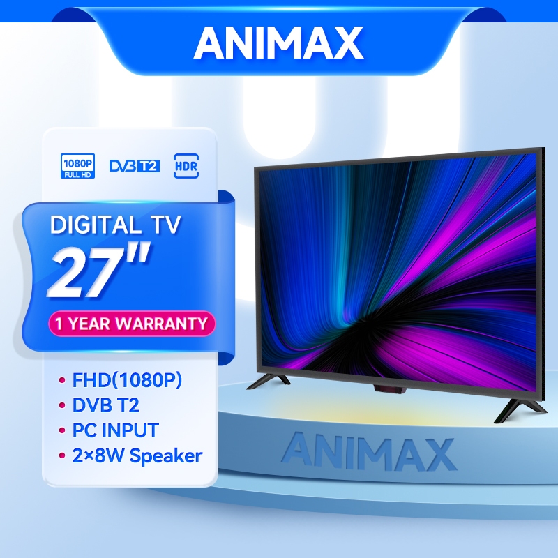 Animax Smart TV 27 Inch TV Digital LED Android 14.0-Youtube-WIFI-Web Browser