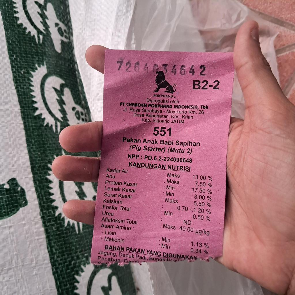 Galaksi_Bumiayu Pakan Babi 551 1Kg Pelet Pur Voer Babi Hi-Gro Pakan Anak Babi Pakan Babi Dewasa Pig