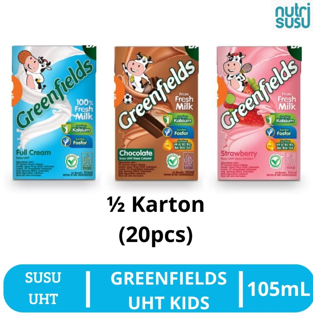 

Susu UHT Greenfields Kids 105mL Setengah Karton (20Pcs)