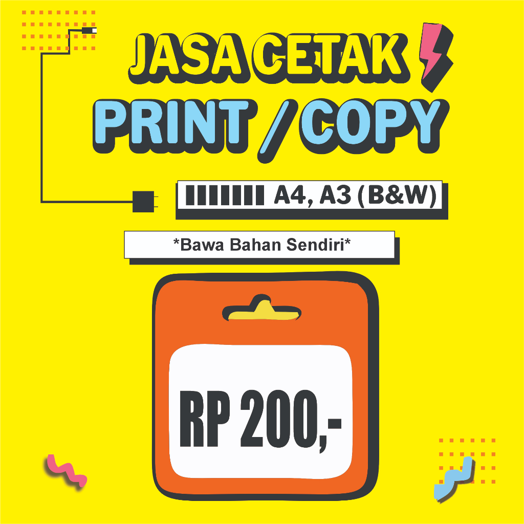 

Jasa Cetak HVS A4 dan A3 dan bahan lain dengan tinta anti luntur
