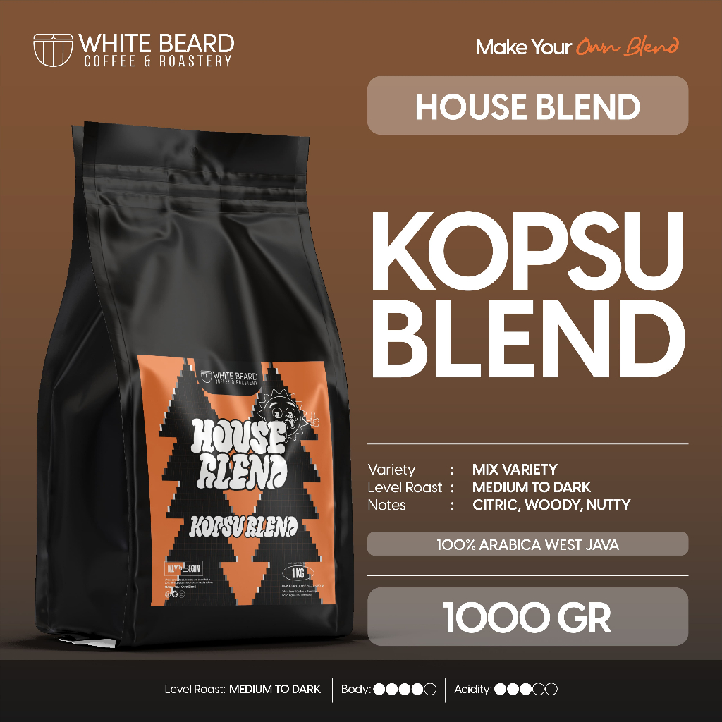 

Whitebeard - Commercial Blend Arabika 100% Biji Kopi Bubuk Kopi Susu 500 gr 1 kg