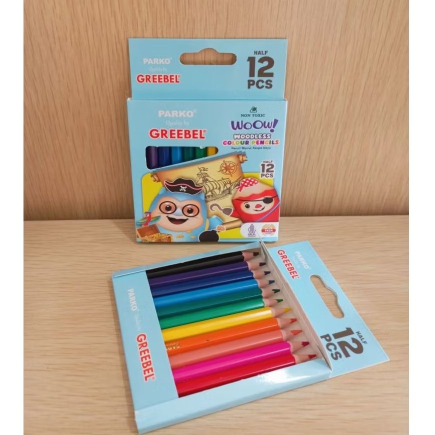

(1PCS) PENSIL WARNA 12W PARKO GREEBEL WOODLESS PENDEK